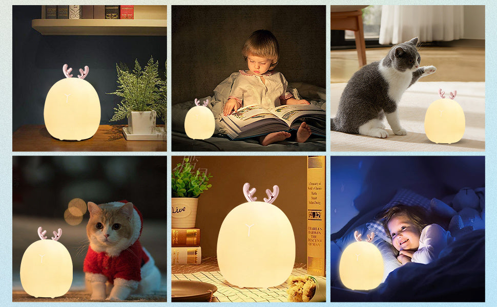 Baby Feeding, Adjustable, Creative, Rabbit, Elk Light, Silicone Light, Touch Light, Clap Light, Small Electric Light, Ambient Light, Night Light