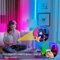 Bluetooth RGB Light Strip Set 50ft