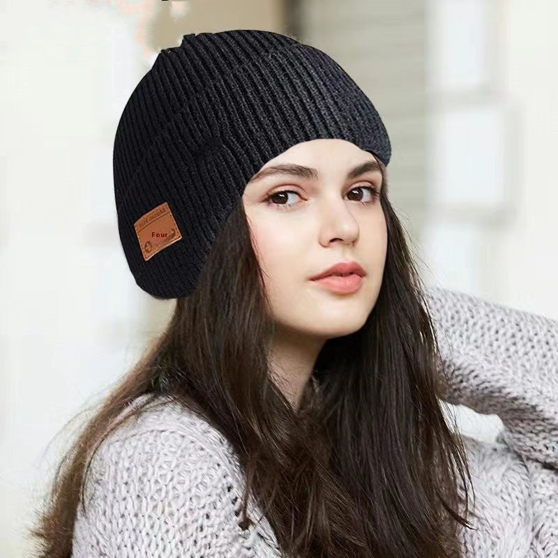 Thickened Blue Tooth Cap Knitted