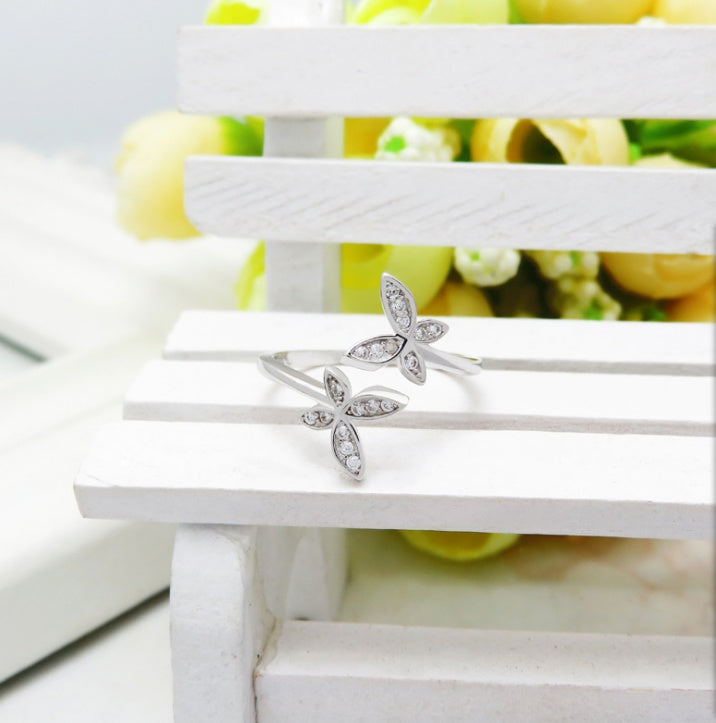 Sterling Silver Adjustable Butterfly Ring