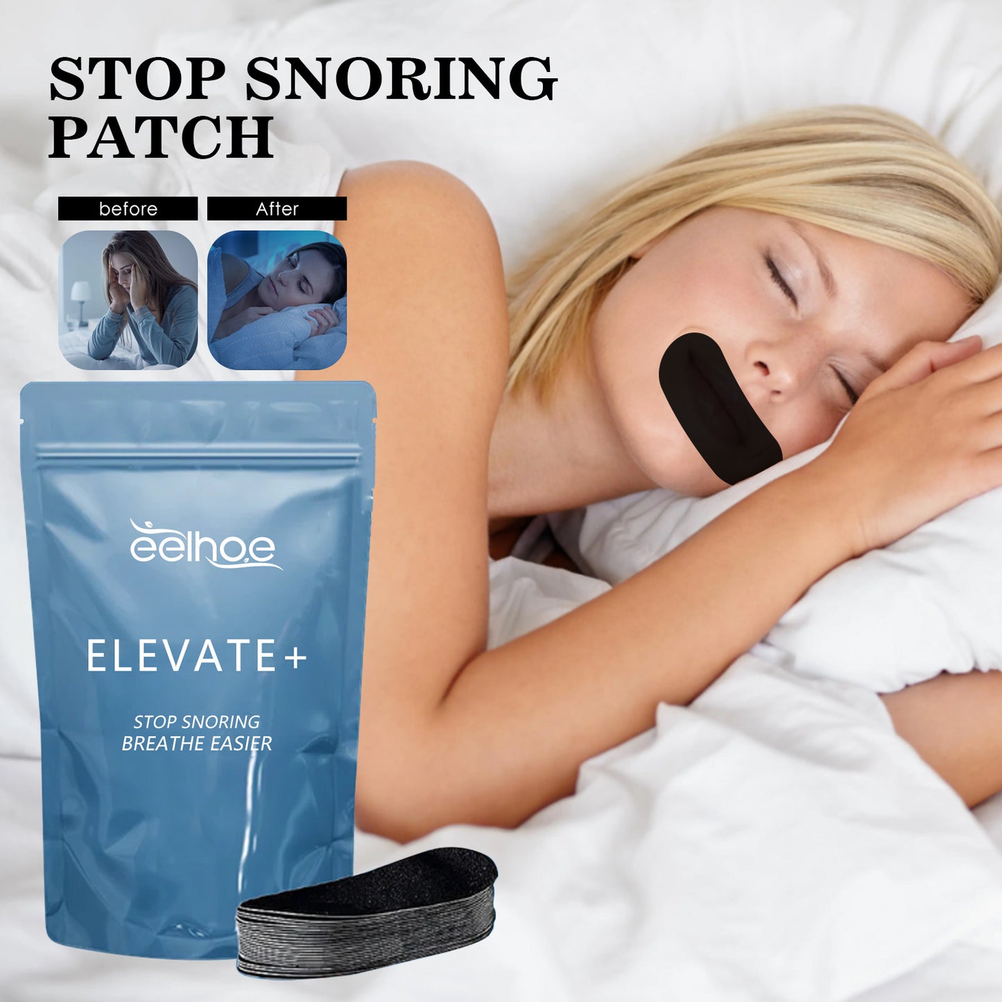 Eelhoe Anti-Snoring Patch Open Mouth Breathing Close Mouth Anti-Snoring Care For Sleeping Adults Anti-Snoring Patch